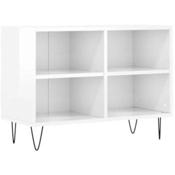 Mueble TV Multimedia Brillante 69,5 x 30 x 50 cm - Estantería Buffet para Comedor, Salón y Dormitorio en Madera Blanca