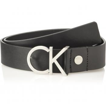 Calvin Klein CK Logo Belt 3.5Cm Cinturón, Black, 90 para Mujer