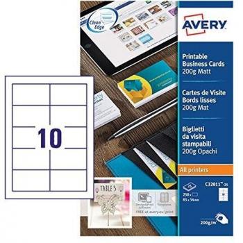 Avery-Zweckform Business Cards 85 x 54 Quick & Clean 25 Sheets