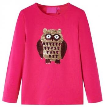 Camiseta Infantil Manga Larga Estampado Búho Rosa Chillón 116