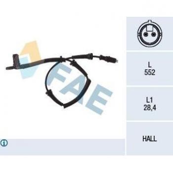Sensor ABS FAE 78027 - Sensor de velocidad de rueda, fabricado por FAE, diseñado para garantizar el correcto funcionamiento del sistema de frenos antibloqueo (ABS), compatible con diversos modelos de vehículos, alta precisión en la lectura