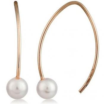 Córdoba Jewels | Pendientes en plata de ley 925 bañada en oro rosa con perla con diseño Gancho Perla Rose Gold