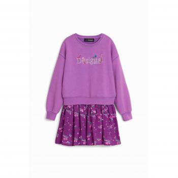 Vestido Casual de Algodón para Niña Arlene Lila de Manga Larga (5/6 años - 116 cm) Desigual