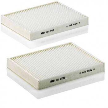 Original MANN-FILTER Filtro de habitáculo CU 2736-2 – Paquete de filtros de habitáculo