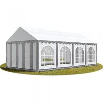 Carpa de Fiesta 4x8 m PVC 750 Impermeable con Estructura de Suelo Gris-Blanco