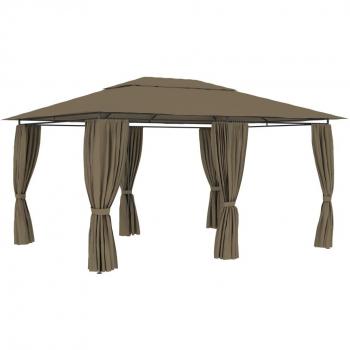 vidaXL Garden Marquee with Curtains 4x3 m Taupe 180 g/m²