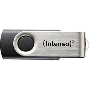 Intenso Basic - Memoria USB 2.0 4 GB, color negro y plateado