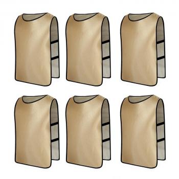 6 X Senston Deportes pinnies adulto Scrimmage chalecos de entrenamiento de fútbol baberos Oro y 3 Tamaño