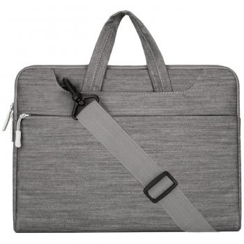 MOSISO Tela Vaquera Funda Bolso de Bandolera Maletín Bolso Sleeve para 15-15,6 Pulgadas Ordenador Portátil / Tablet PC / Notebook / MacBook Pro / MacBook Air, Gris