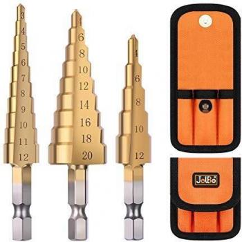 Juego de brocas de paso con revestimiento de titanio, vástago hexagonal HSS de metal con múltiples agujeros para taladro con destornillador de impacto para bricolaje carpintería