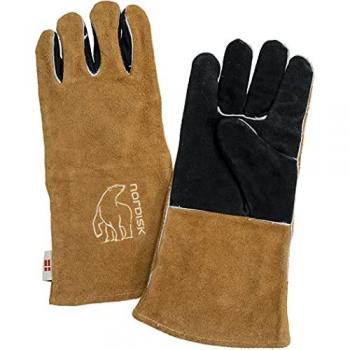 Guantes de Grill Nordisk Torden de Cuero Real, Color Marrón/Negro, Talla Única
