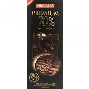 Virginias - Premium -Corazón de Galleta Envuelta en Chocolate Negro 70% Cacao - 120 g