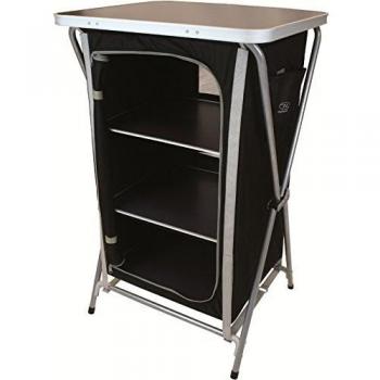 Highlander Folding Camping Shelf - Black and Gray - 60 x 52 x 98 cm - 15 kg