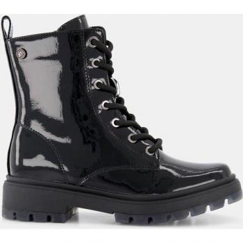 Xti - Botas de niña tipo militar en charol con cremallera y cordones