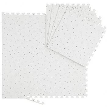 Alfombra Puzle para Bebés y Niños, 8 Piezas, Goma EVA, Sin Sustancias Nocivas, Suelo de Juego, Colchoneta Blanco y Gris