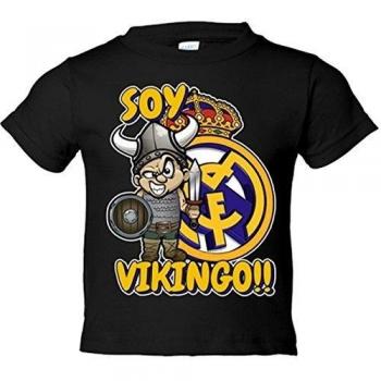 Camiseta niño Real Madrid soy Vikingo - Negro, 12-14 años