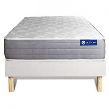 Somier Blanco Actisom + Colchón de Látex y Espuma Viscoelástica 80 x 190 cm