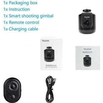 Cardán Inteligente TELESIN para Selfie, Rotación 360°, Seguimiento Automático de Rostros, Compatible con GoPro, Osmo Action y Smartphones