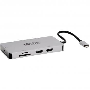 Docking Station Tripp Lite U442-DOCK8G-GG USB-C 3.2 Gen 1 Alámbrico, Doble Pantalla 4K, Hub USB-A, Ethernet, Carga de 100W,