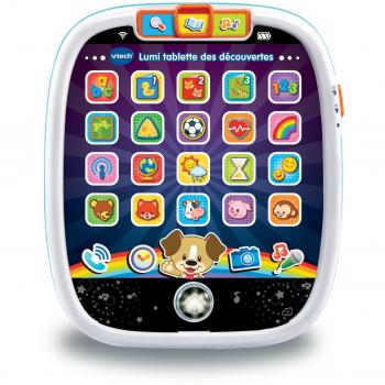 Tablet Interactiva Infantil Vtech Baby Lumi White Discovery - Tablet interactiva para niños, diseño en blanco, incluye funciones educativas y juegos interactivos, pantalla táctil, luz LED, materiales seguros para niños