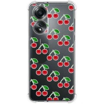 Funda Antigolpes de Silicona para Oppo A58 4G con Diseño de Cerezas