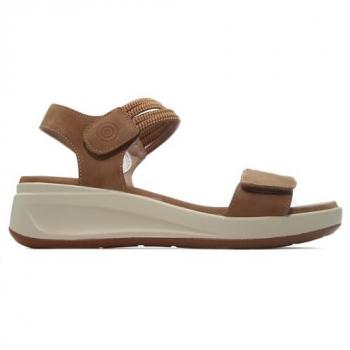 Sandalias Doctor Cutillas para mujer 31612 color camel con velcro, talla 39