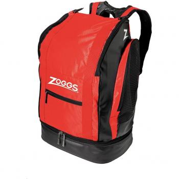 Mochila Zoggs Tour Back Pack 40L Roja y Negra, capacidad de 40 litros, diseño deportivo, ideal para natación y actividades al aire libre