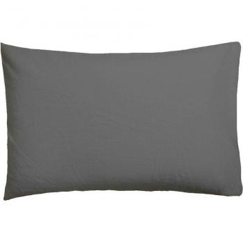 Funda de Almohada Lisa Algodón Grafito 45X155 cm
