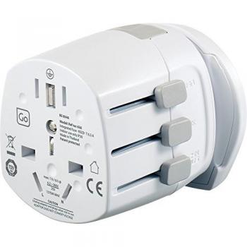 Go Travel Earthed Worldwide Adaptor - Compact Universal Worldwide Adapter