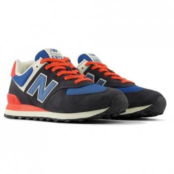 New Balance 574 Unisex Sneakers - Black/Blue/Red - Size 9 D