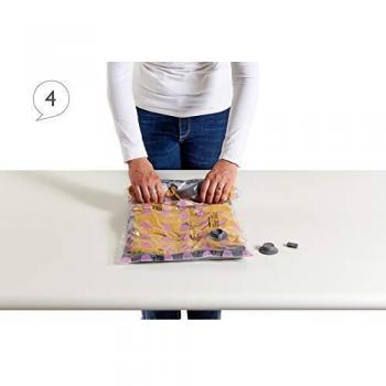 Saco de Almacenamiento al Vacío con Cierre a Zip y Válvula - 50x70 cm - Transparente - Pack de 2 Unidades