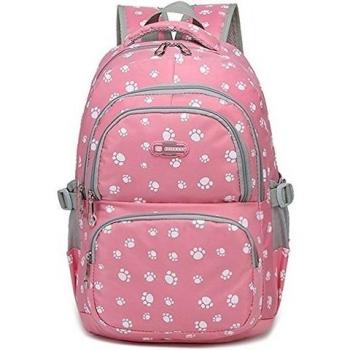 Minetom Niñas La Capacidad Grande Mochila Escolar Con Impresión Mochilas Bolsa De Hombro Pink