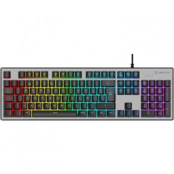 UNYKAch Nova K244 Teclado Gaming Retroiluminado RGB USB Portugués con 105 Teclas y Cable de 1.60m en Color Gris/Negro
