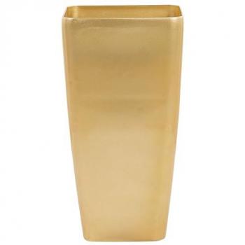 Maceta Alta Cuadrada de Mezcla de Piedra Dorada 40 x 76 cm Resistente para Exteriores y Todas las Estaciones