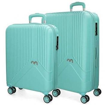 Movom Trendy Juego de maletas Verde 55/66 cms Rígida ABS Cierre TSA 110L 4 ruedas dobles Equipaje de Mano