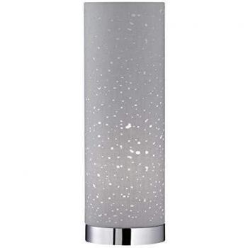 Lámpara de Mesa Thor E14 35cm Gris/Cromo con Interruptor de Cable