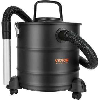Aspirador de Cenizas Vevor 20L, Potente Aspiración 1200W, Manguera Flexible de 1,2m, Ruedas para Chimeneas y Estufas de Pellets