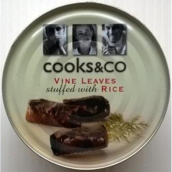Cooks & Co hojas de la vid rellenas de arroz 1 x 380gm
