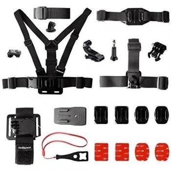 Fantaseal 16-en-1 Kit de accesorios para Gopro kit de Monturas, Montura banda de pecho, Cinta de cabeza, Correa de casco, Clip de la mochila para GoPro Hero 4 / 3+ / 3 / Session, SJCAM SJ6000 / 5000 / 4000, Xiaoyi, Garmin Virb XE, Sony X1000VR y más Cám