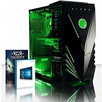 VIBOX Flash 8 - 4,0GHz CPU 4-Core AMD, GTX 1070 GPU, Extremo, Ordenador de sobremesa para oficina Gaming con unidad central, Windows 10, Iluminaciàn interna verde