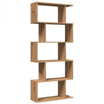 Librería divisora 5 niveles madera roble artisan 70x24x161 cm Marrón