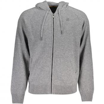 Gray Wool Hooded Cardigan Sweater - XL