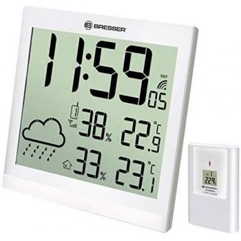 BRESSER TEMEOTREND JC LCD RELOJ METEOROLÓGICO BLAN, blanco