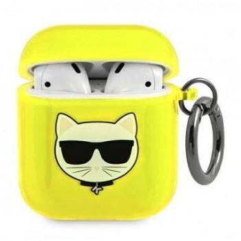 Estuche de Silicona Amarillo para Airpods con Mosquetón Choupette Ikonik Karl Lagerfeld