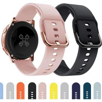 Correa de silicona naranja para reloj Samsung Galaxy Watch Active/Active 2/Watch 6 5 3 R850 R840/Watch 4/Classic 40mm 46mm y Amazfit Bip Youth-20mm