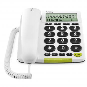 Doro PhoneEasy 312cs Teléfono Fijo con Cable para Personas Mayores con Teclas Grandes, Función de Altavoz y Compatible con Audífonos