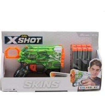 Pistola Menace X-SHOT con 8 dardos +8A calavera verde