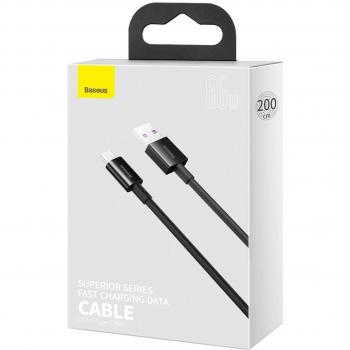 Baseus Superior Series USB-C Data y Cable de Carga - 66W, 2m - Negro