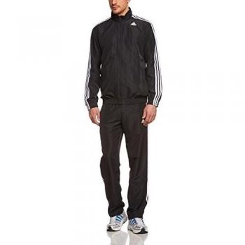 adidas TS Basic 3S - Chándal para hombre, color negro / azul / blanco, talla 42
