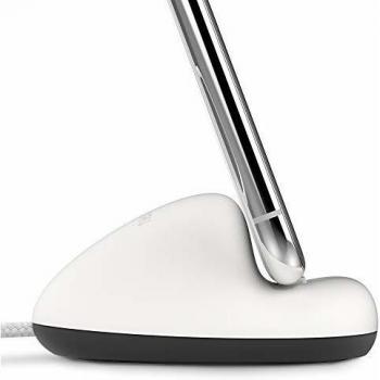 Sinjimoru estación de Acoplamiento Compatible con iPhone. Estación de Acoplamiento y de Carga de Silicona, Conveniente y Resistente con Cable para iPhone. Sync Stand Flat, Blanco.